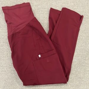 COPY - XS Figs Maternity Scrub Pants in BURGUNDY